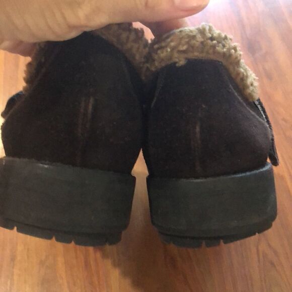 Stuart Weizmann fur lined suede brown tanshoes 7.5 - Picture 10 of 11